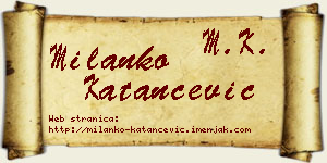 Milanko Katančević vizit kartica